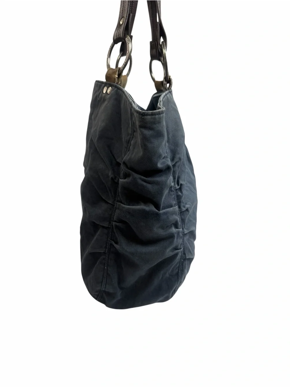 Vintage Fossil Dark Blue Embroidered Hobo/Shoulder Tote Bag